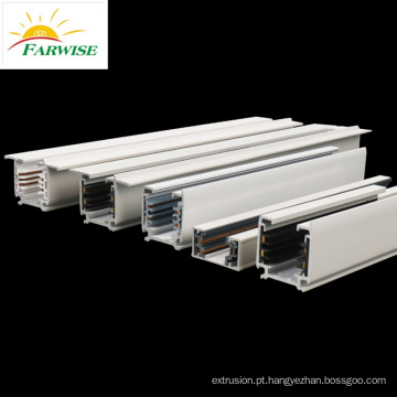 Espalhar 4wire 3phases Aluminium LED Perfil da faixa trilho de iluminação Rail LED Rail de iluminação LED